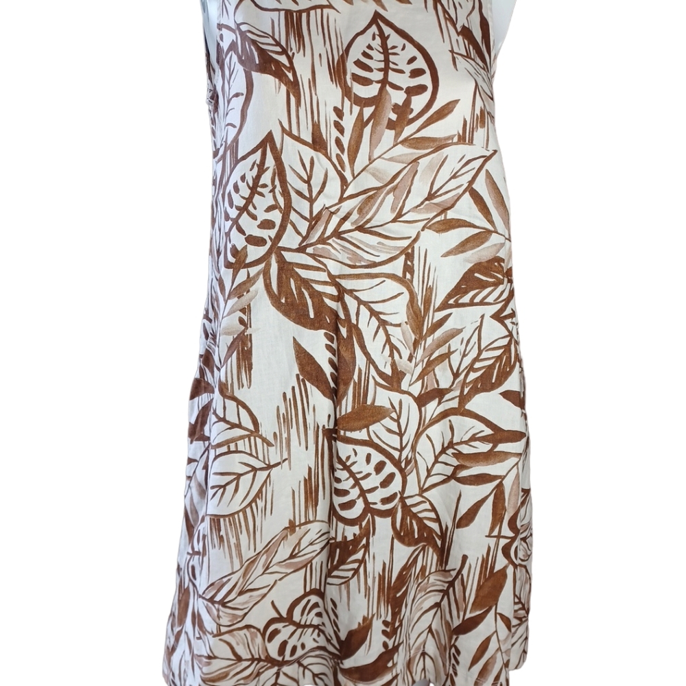 Tahari 100% linen‎ dress S